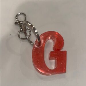Red Glitter Letter G Keychain christmas stocking stuffer backpack